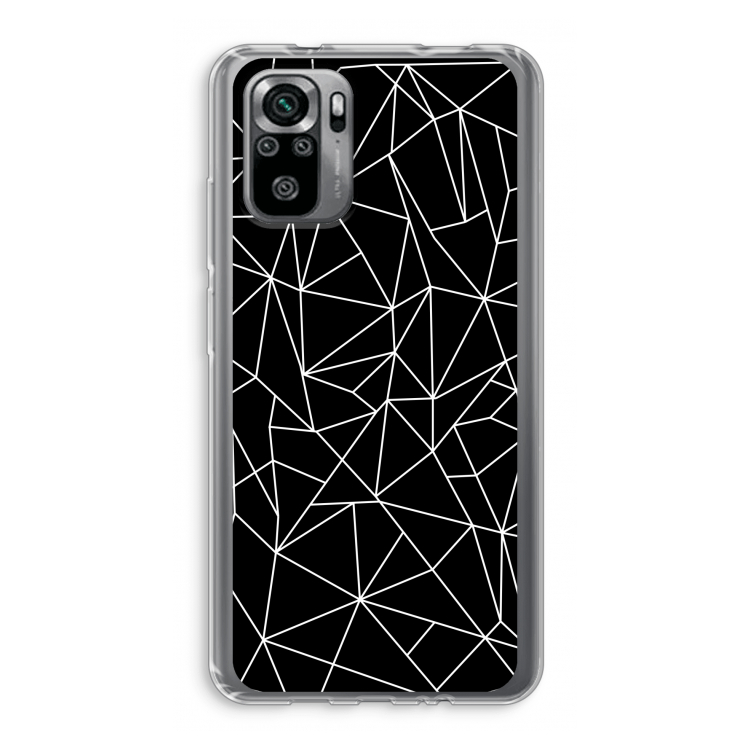 Geometrische lijnen wit: Xiaomi Redmi Note 10S Transparant Hoesje