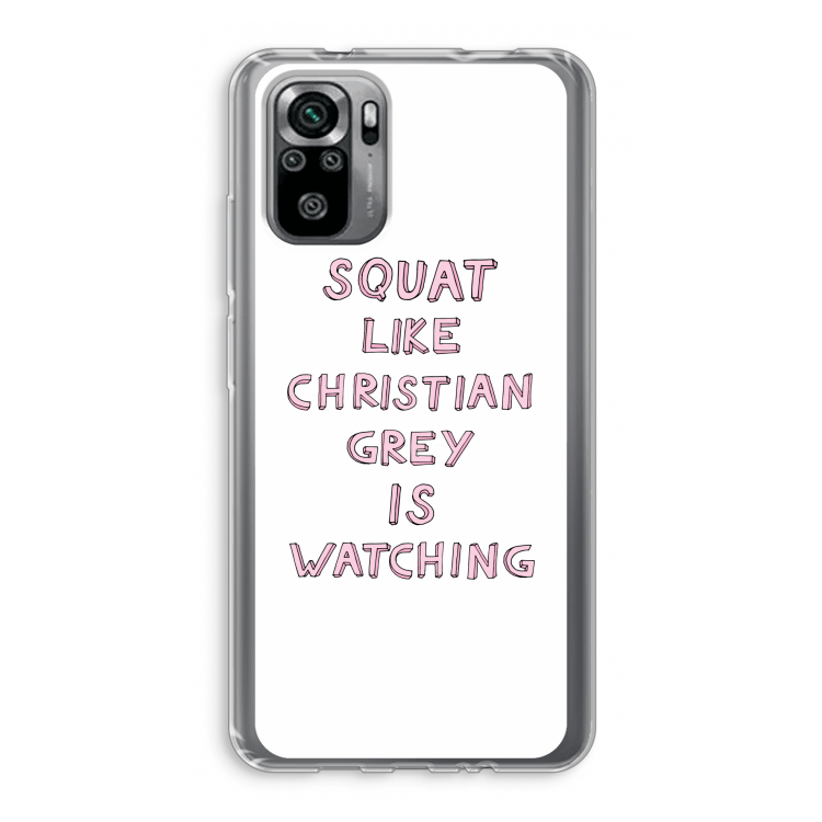 Christian Grey: Xiaomi Redmi Note 10S Transparant Hoesje