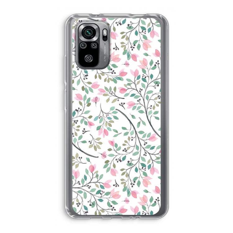 Sierlijke bloemen: Xiaomi Redmi Note 10S Transparant Hoesje