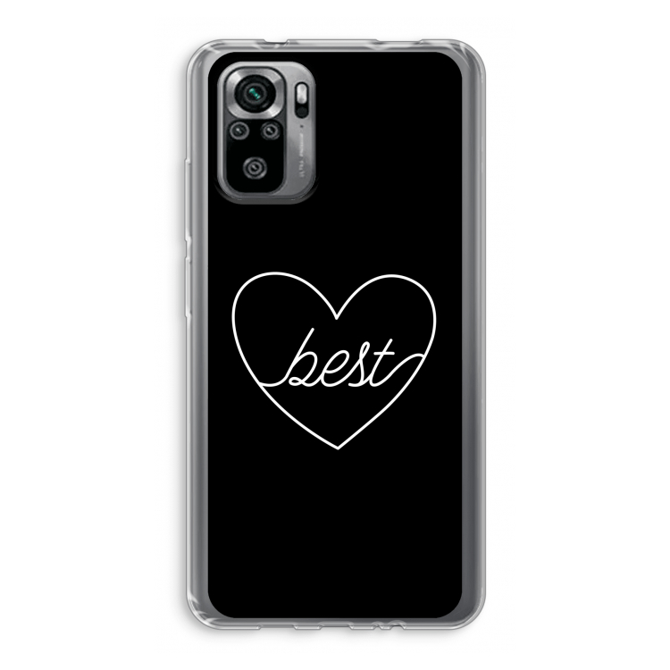 Best heart black: Xiaomi Redmi Note 10S Transparant Hoesje