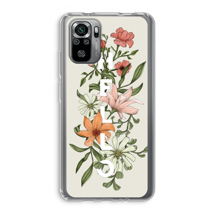 Hello bloemen: Xiaomi Redmi Note 10S Transparant Hoesje