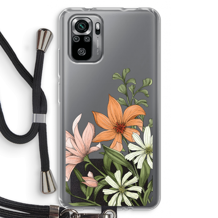 Floral bouquet: Xiaomi Redmi Note 10S Transparant Hoesje met koord