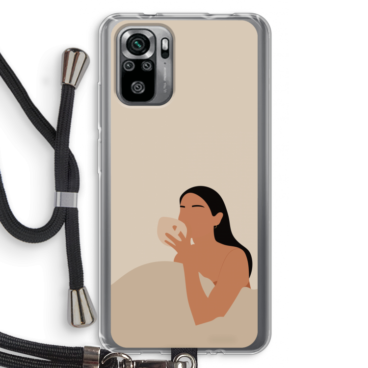Fresh coffee: Xiaomi Redmi Note 10S Transparant Hoesje met koord