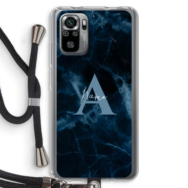 Midnight Marble: Xiaomi Redmi Note 10S Transparant Hoesje met koord