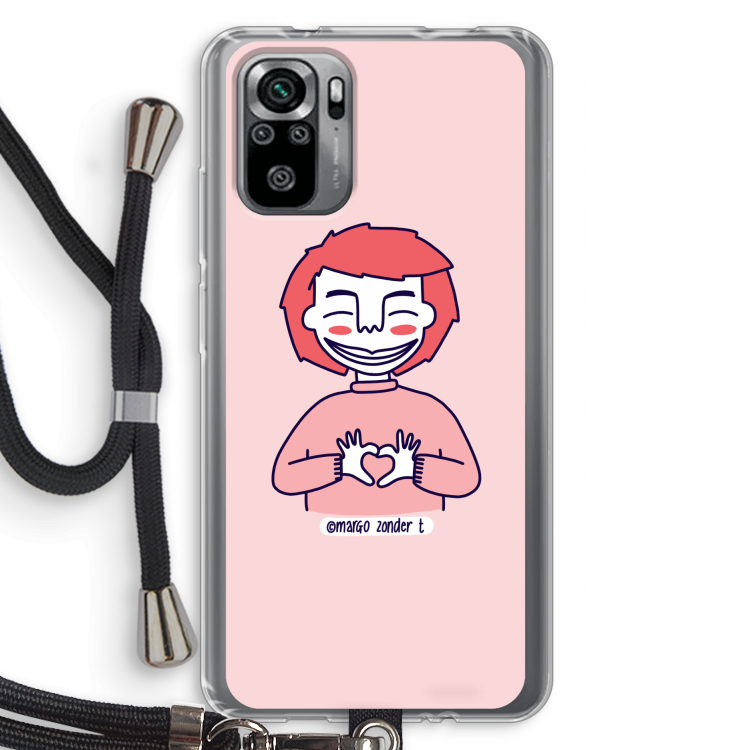 Hartje: Xiaomi Redmi Note 10S Transparant Hoesje met koord