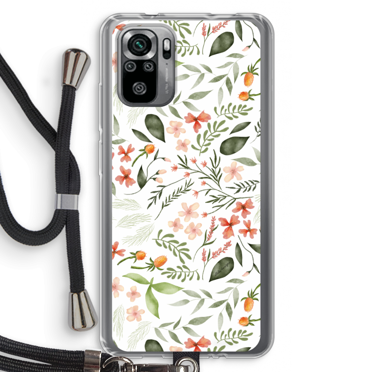 Sweet little flowers: Xiaomi Redmi Note 10S Transparant Hoesje met koord