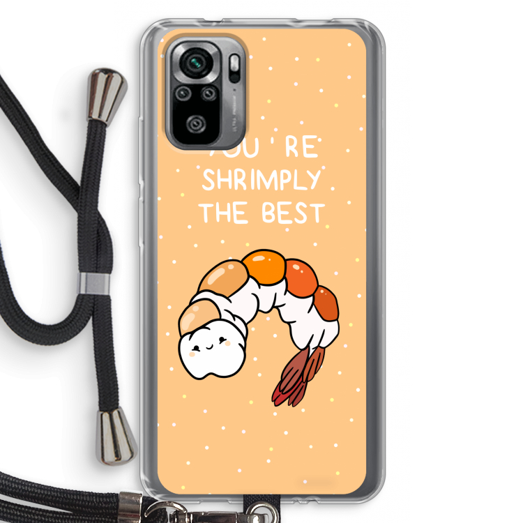 You're Shrimply The Best: Xiaomi Redmi Note 10S Transparant Hoesje met koord