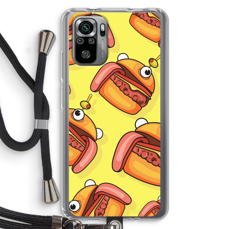 Hamburger: Xiaomi Redmi Note 10S Transparant Hoesje met koord