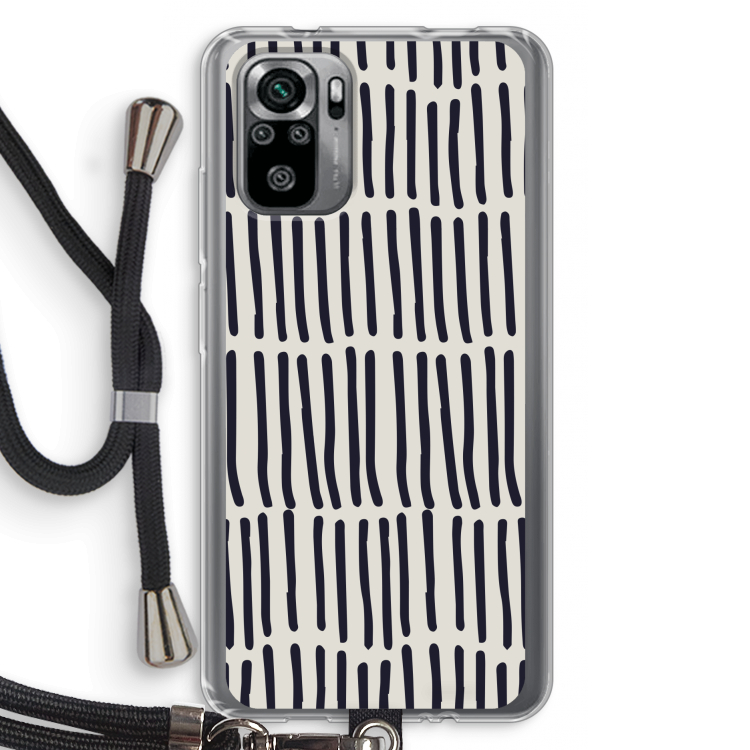 Moroccan stripes: Xiaomi Redmi Note 10S Transparant Hoesje met koord
