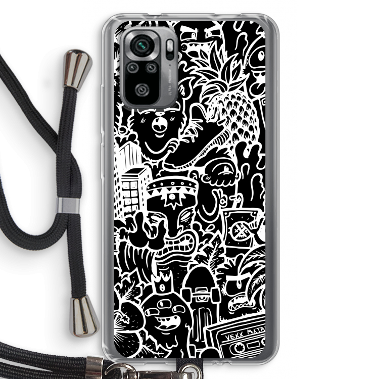 Vexx Black Mixtape: Xiaomi Redmi Note 10S Transparant Hoesje met koord