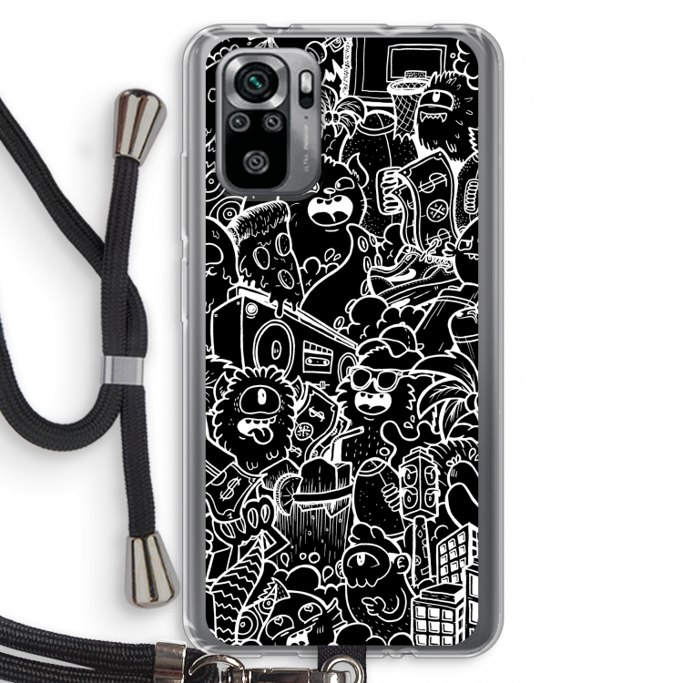 Vexx Black City : Xiaomi Redmi Note 10S Transparant Hoesje met koord