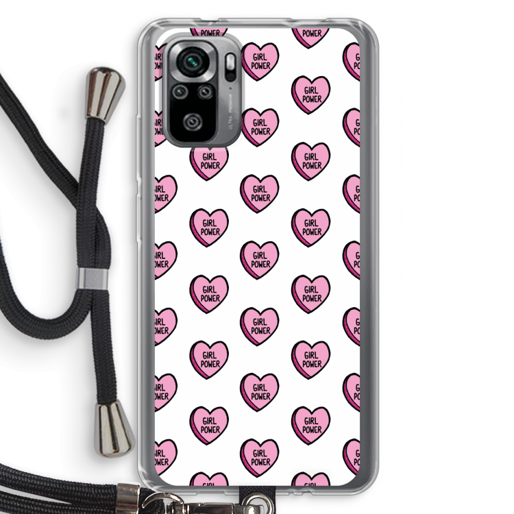 GIRL POWER: Xiaomi Redmi Note 10S Transparant Hoesje met koord