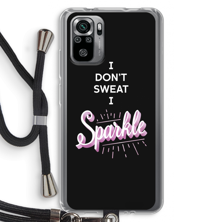 Sparkle quote: Xiaomi Redmi Note 10S Transparant Hoesje met koord