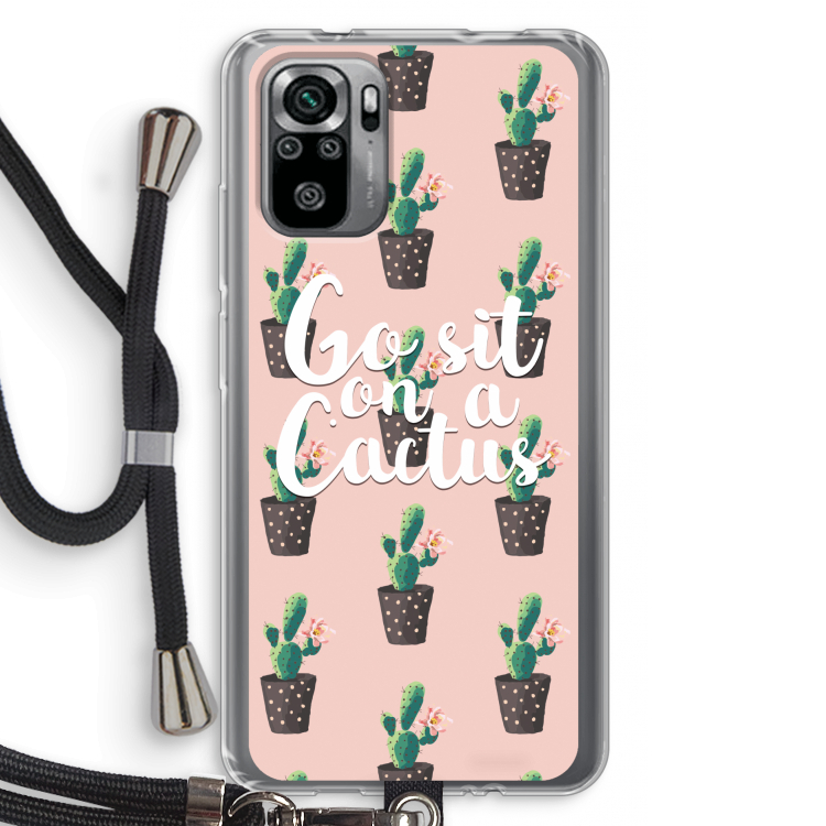 Cactus quote: Xiaomi Redmi Note 10S Transparant Hoesje met koord