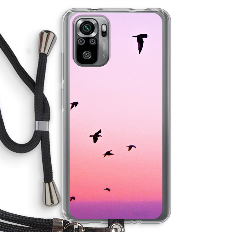Fly away: Xiaomi Redmi Note 10S Transparant Hoesje met koord