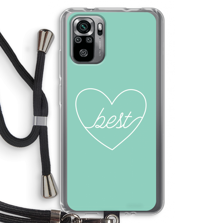 Best heart pastel: Xiaomi Redmi Note 10S Transparant Hoesje met koord