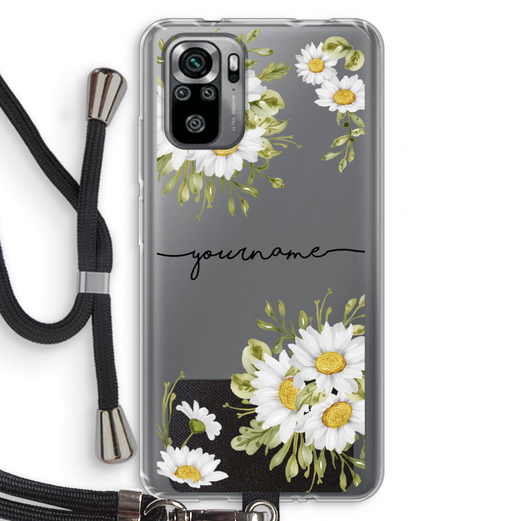 Daisies: Xiaomi Redmi Note 10S Transparant Hoesje met koord