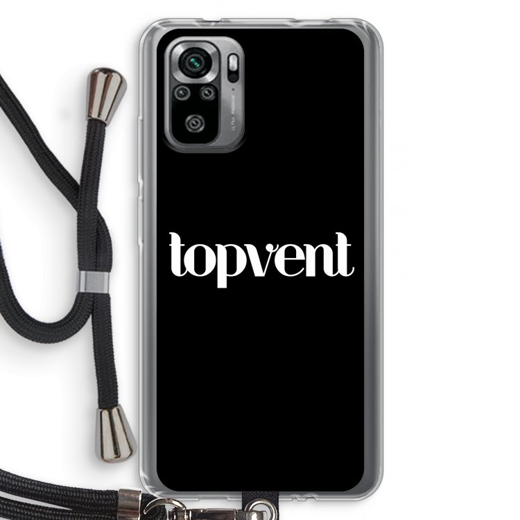 Topvent Zwart: Xiaomi Redmi Note 10S Transparant Hoesje met koord