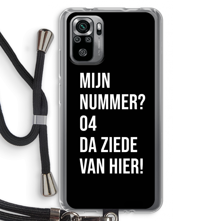 Da ziede van hier - Zwart: Xiaomi Redmi Note 10S Transparant Hoesje met koord