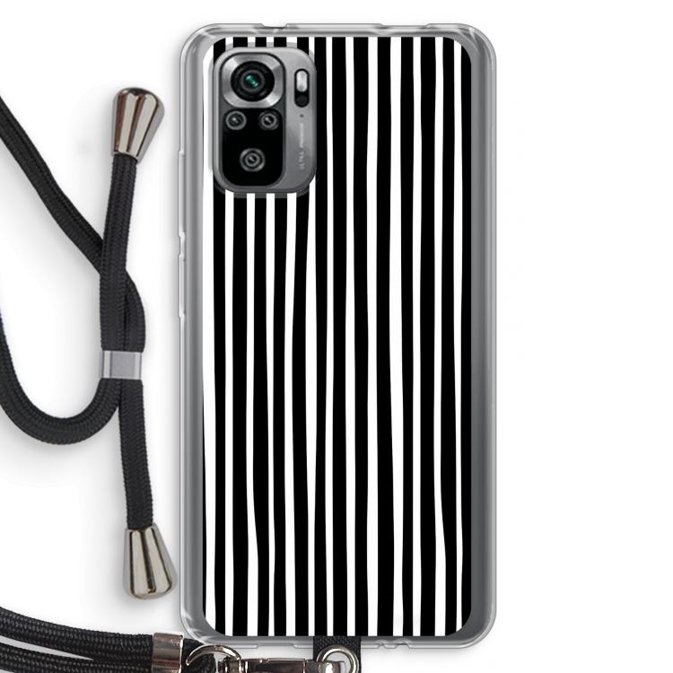 Stripes: Xiaomi Redmi Note 10S Transparant Hoesje met koord