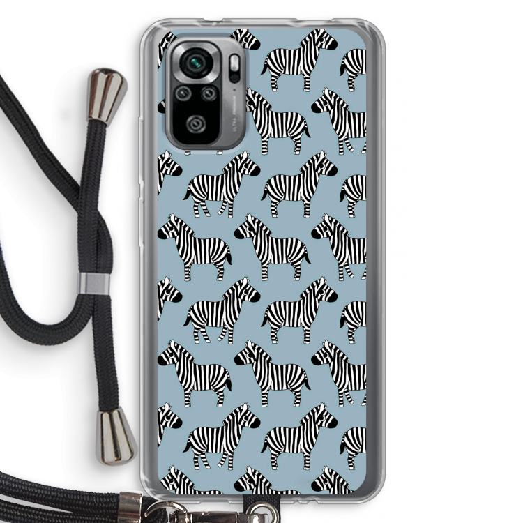 Zebra: Xiaomi Redmi Note 10S Transparant Hoesje met koord