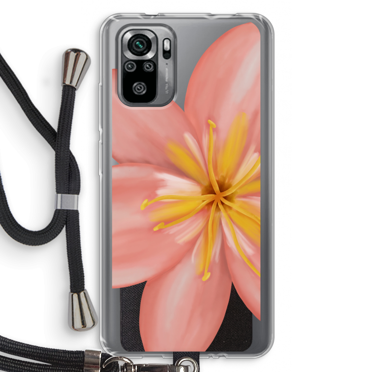 Pink Ellila Flower: Xiaomi Redmi Note 10S Transparant Hoesje met koord