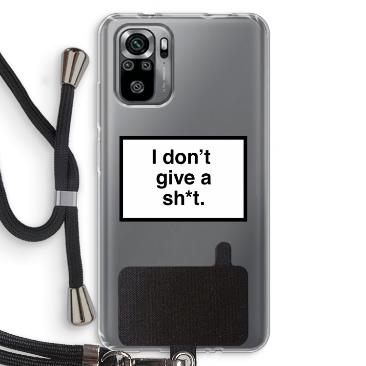 Don't give a shit: Xiaomi Redmi Note 10S Transparant Hoesje met koord