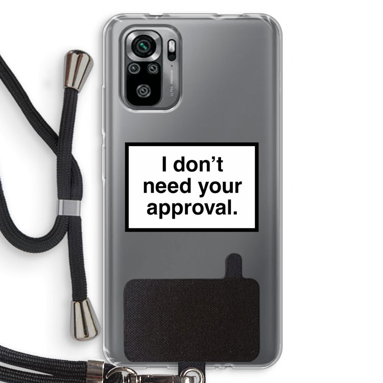 Don't need approval: Xiaomi Redmi Note 10S Transparant Hoesje met koord