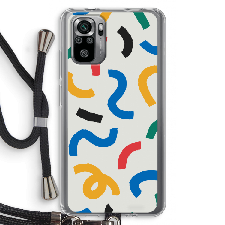 Illustratieve pop 2: Xiaomi Redmi Note 10S Transparant Hoesje met koord