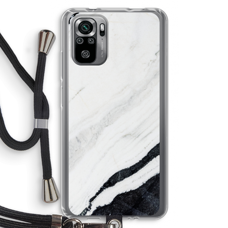Elegante marmer: Xiaomi Redmi Note 10S Transparant Hoesje met koord