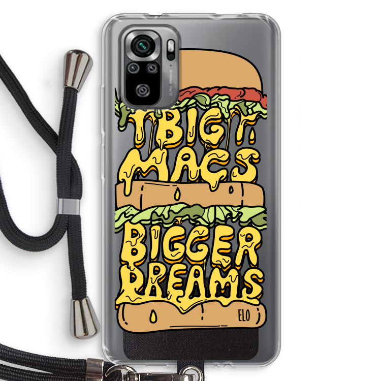 Big Macs Bigger Dreams: Xiaomi Redmi Note 10S Transparant Hoesje met koord