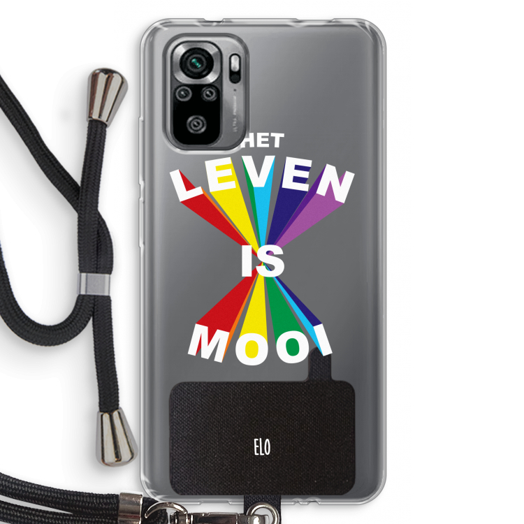Het Leven Is Mooi: Xiaomi Redmi Note 10S Transparant Hoesje met koord