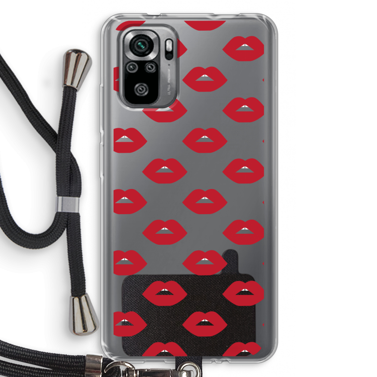 Lips: Xiaomi Redmi Note 10S Transparant Hoesje met koord