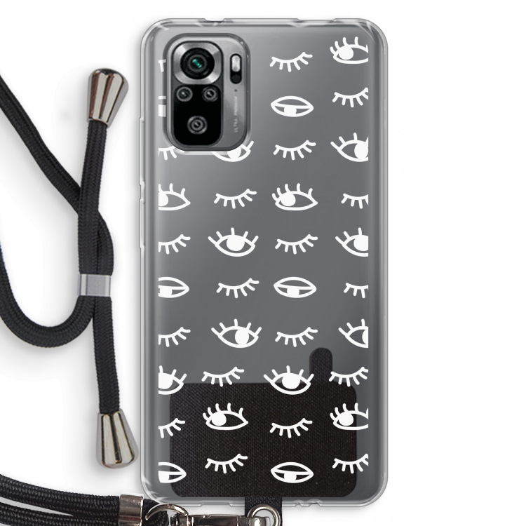 Eye pattern #3: Xiaomi Redmi Note 10S Transparant Hoesje met koord
