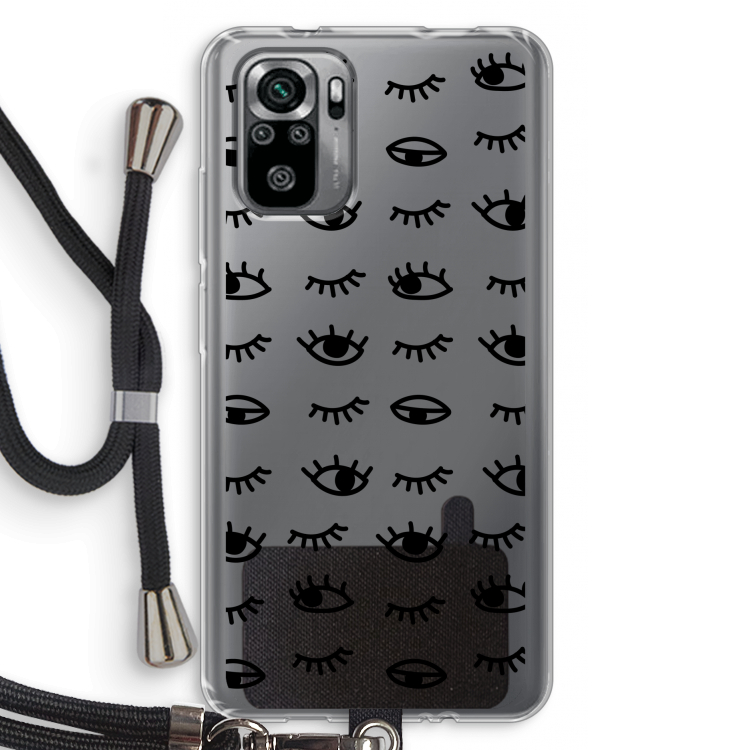 Eye pattern #2: Xiaomi Redmi Note 10S Transparant Hoesje met koord