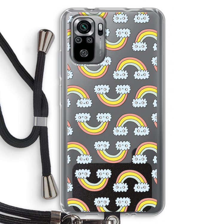 Regenboog: Xiaomi Redmi Note 10S Transparant Hoesje met koord