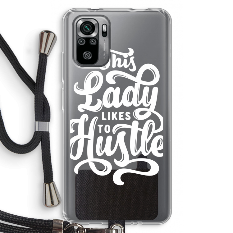 Hustle Lady: Xiaomi Redmi Note 10S Transparant Hoesje met koord