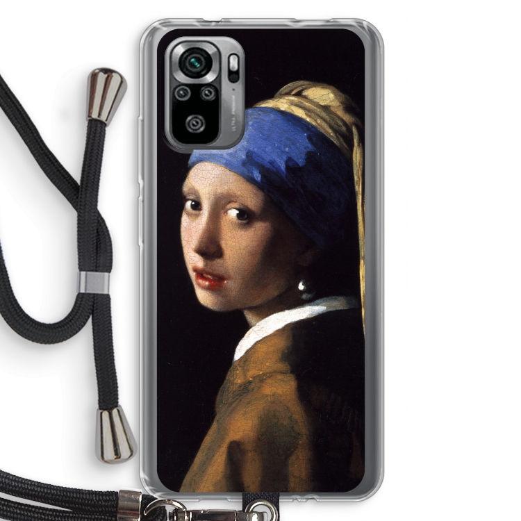The Pearl Earring: Xiaomi Redmi Note 10S Transparant Hoesje met koord