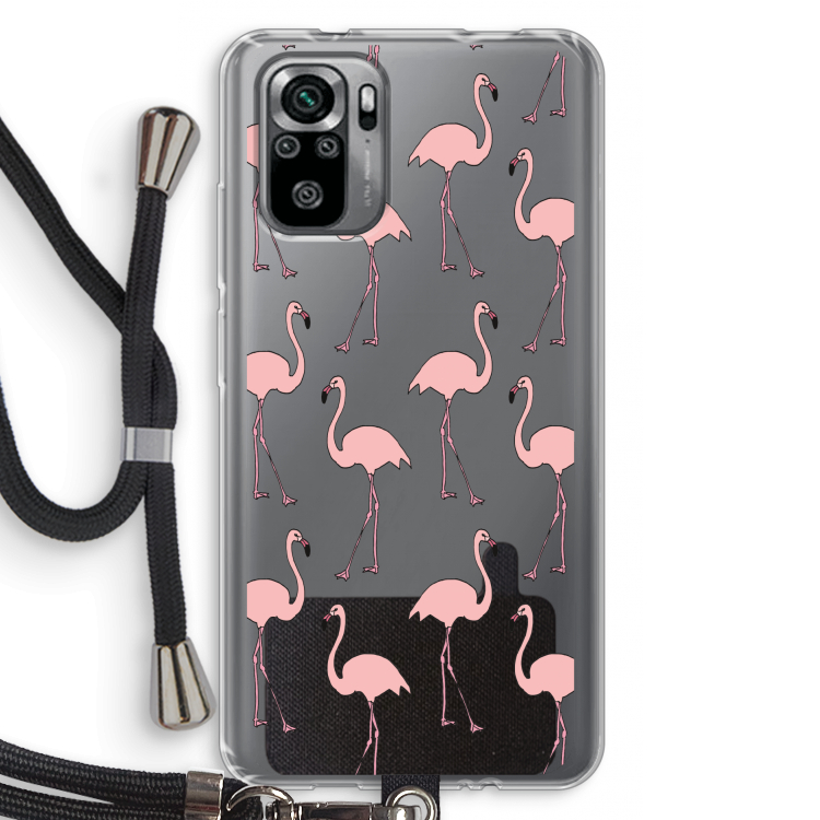 Anything Flamingoes: Xiaomi Redmi Note 10S Transparant Hoesje met koord