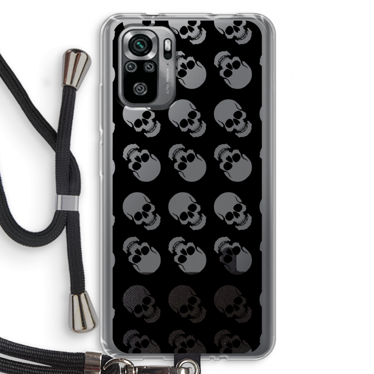 Musketon Skulls: Xiaomi Redmi Note 10S Transparant Hoesje met koord