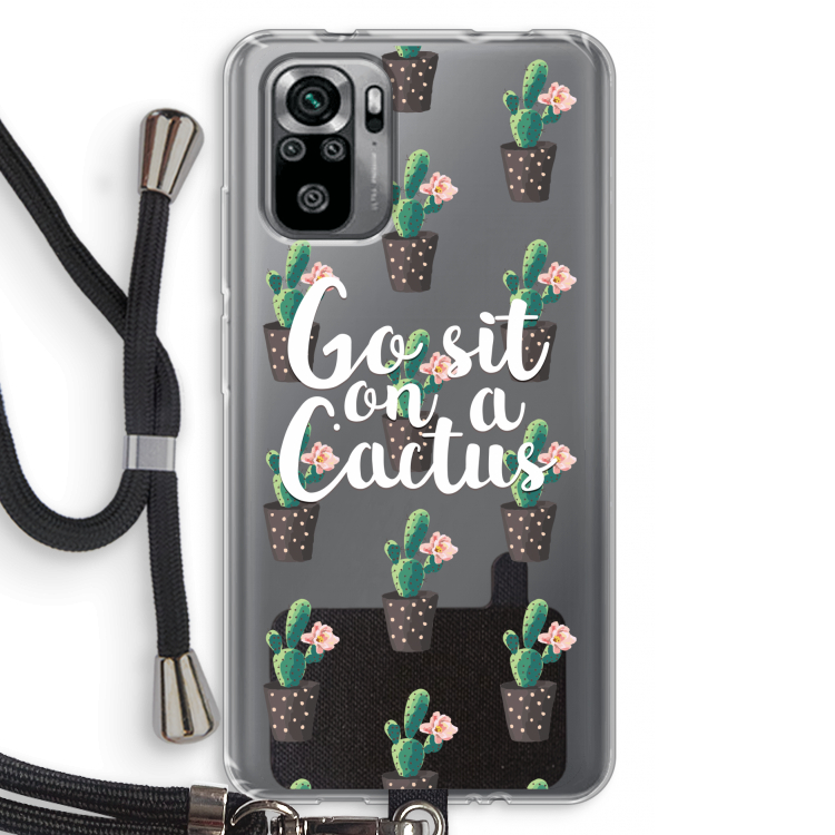 Cactus quote: Xiaomi Redmi Note 10S Transparant Hoesje met koord