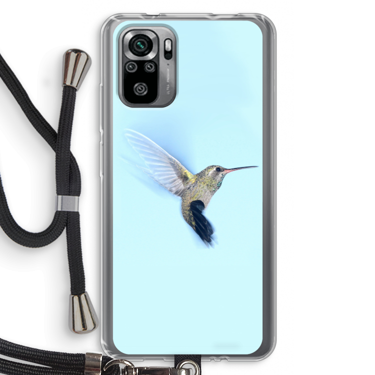 Kolibri: Xiaomi Redmi Note 10S Transparant Hoesje met koord