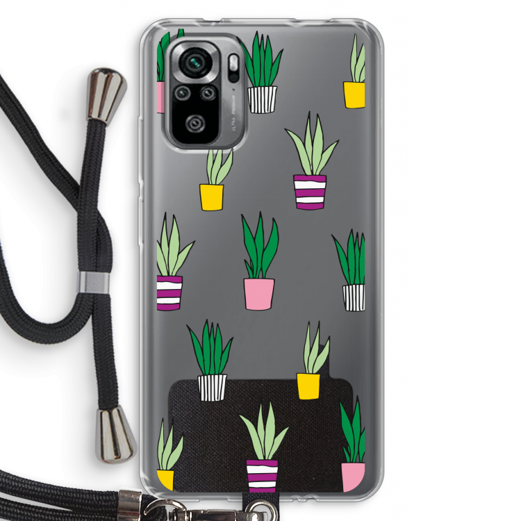 Sanseveria: Xiaomi Redmi Note 10S Transparant Hoesje met koord