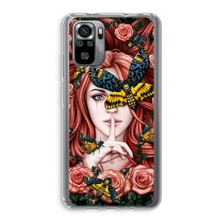 Lady Moth: Xiaomi Redmi Note 10S Transparant Hoesje