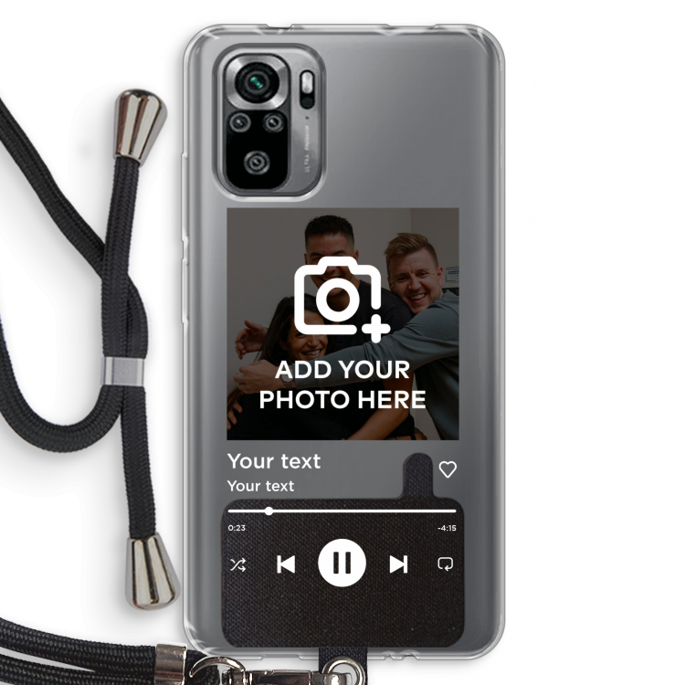 Music Player: Xiaomi Redmi Note 10S Transparant Hoesje met koord