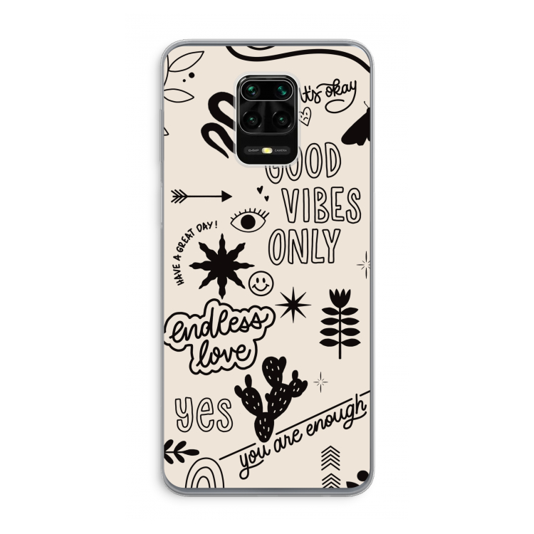 Good vibes: Xiaomi Redmi Note 9 Pro Transparant Hoesje