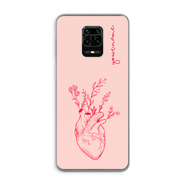 Blooming Heart: Xiaomi Redmi Note 9 Pro Transparant Hoesje