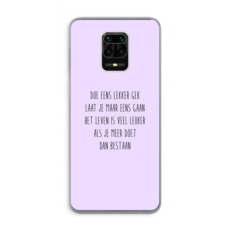 Gek: Xiaomi Redmi Note 9 Pro Transparant Hoesje