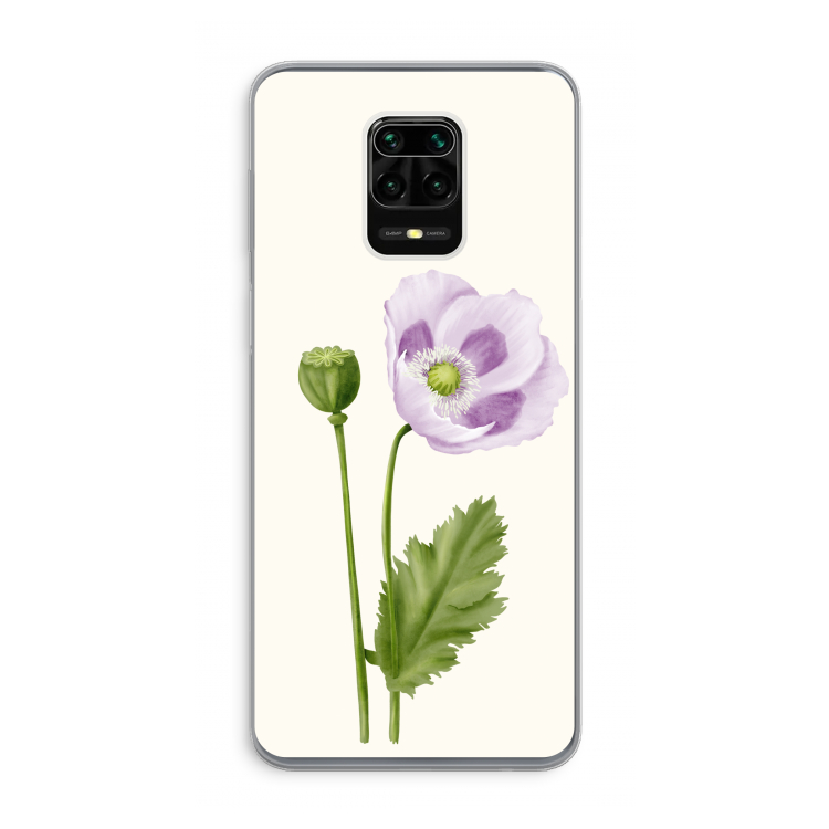 Purple poppy: Xiaomi Redmi Note 9 Pro Transparant Hoesje