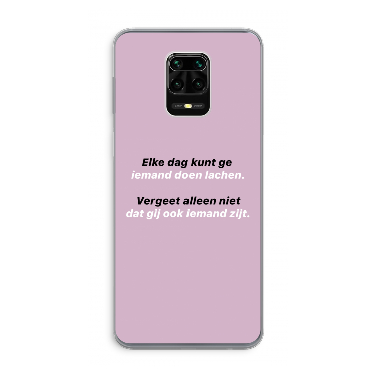 gij zijt ook iemand: Xiaomi Redmi Note 9 Pro Transparant Hoesje